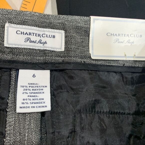 NWT Charter Club Tummy Control Gray Straight Leg Pants Sz 6 - Picture 10 of 11